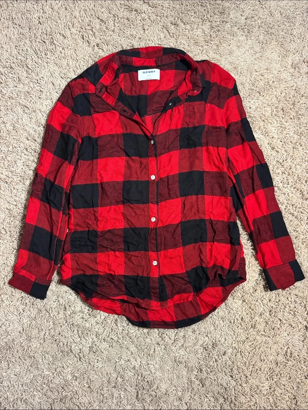 Girl’s Old Navy Red and Black Plaid Flannel